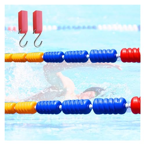 JLXJYS Pre Assembled Pool Safety Divider Rope Kits, 10ft/ 20ft/ 30ft/ 40ft/ 50ft/ 60ft/90ft/130ft Long Swimming Pool Lane Buoy Spiral Lane Marker, with Stainless Hooks (Size : 9m(30ft))