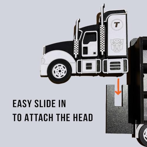 Image of Truck Shape Die Cast Car Display Shelf for 1:64 Scale Toy Cars | Wall Mount MDF Display Case & Storage Organizer | Personalized Name Option | 12 Slots | Turbo Garage 12
