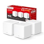 TP-Link Mercusys Halo H1500X(3-pack) Router Mesh WiFi 6 AX1500Mbps, 2 Porte Ethernet Gigabit, Controllo Parental, WiFi Mesh Router e Ripetitore, 3 Pezzi con Copertura Fino a 550 ㎡