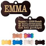 Ibera gifts - Hundemarke Mit Gravur - Hundemarke Personalisiert - Edelstahl - Für Mittelgroße Und Große Hunde - 40 x 21 mm (Schwarz)