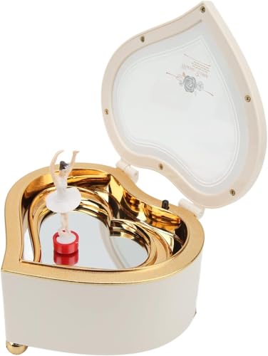 Image of AUGEN Exclusive Music Box Musical 360 rotatable Carousel Children's Wooden Men and Women Birthday Creative Christmas Valentine's Day Gift Home Decoration (Heart)