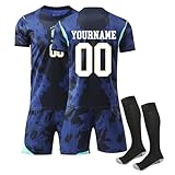 2026 Camiseta de Fútbol Personalizadas para Hombres y Niño Regalo de Futbol, 2026 Equipación Fútbol DIY Nombre Número con Conjunto Top Pantalón Corto y Calcetines