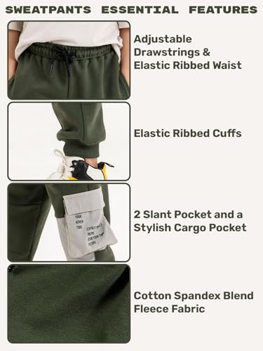 Stylish Boys Sweatpants with Drawstring, Boys Joggers Ribbed Cuffs, Sweatpants for Kids, Toddler Sweat Pants Active Wear3