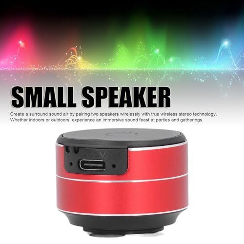 Image of Bone Conduction Speaker, Portable Cordless Bluetooth Speaker Stereo Music Player with Suction Cup Base, Support Dual Speaker Pairing Connection (Red)