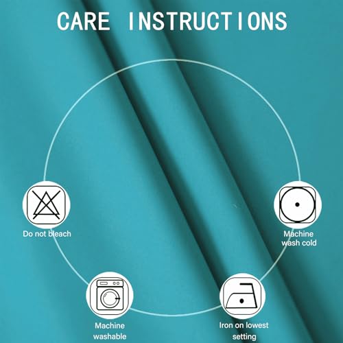 Image of LEMOMO Blackout Curtains 52 x 90 Inch Long Teal Curtains Set of 2 Panels Room Darkening Curtains for Bedroom and Living Room