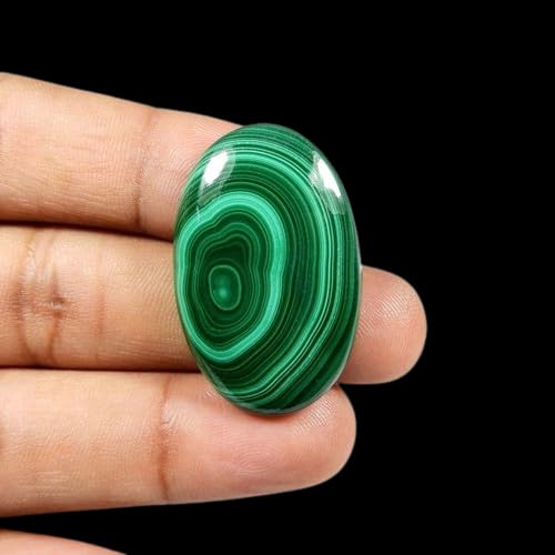 Malachite AA+ de 2,35 carats : pierre précieuse aux nuances vertes intenses
