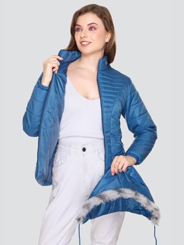 Image of RARE TIMES Women's Stylish Solid Full Sleeves Jacket | Winter Wear Quilted Jacket for Travelling | Regulaer Fit Puffer Jacket For Women