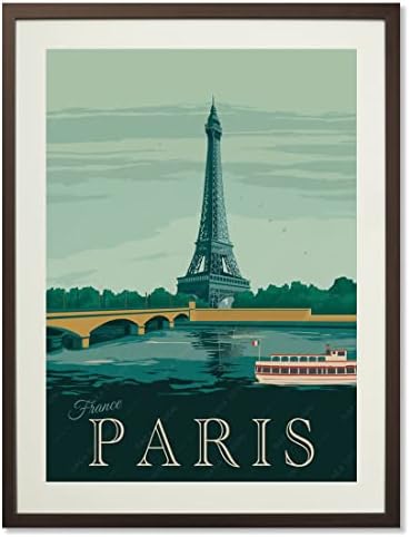 gaeaverse France Paris Eiffel Tower World City Landscape Paintings Vintage Travel Poster Retro Wall Stickers Art Print Painting Home Decoration (24X36 inch)