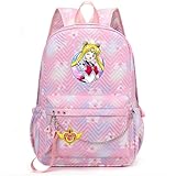 TIANSTON Sailors Moons Casual College Rucksack - Großraumrucksack für schwere Bücher, wasserabweisendes Material blau-a