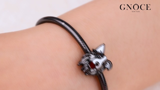 Charm Cane In Argento 925 Con Bordino Nero - Per Bracciali E Collane - Regalo Perfetto Per Amanti Degli Animali - Foto 10