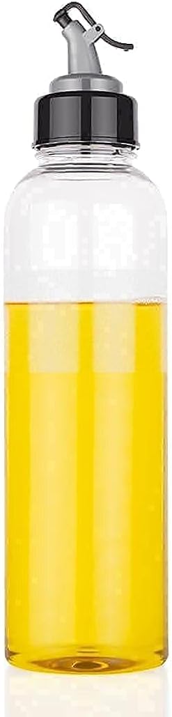 ikis Food-Grade Plastic 1 litres Oil Dispenser for Cooking, Easy Flow Oil and Vinegar Bottle, Oil Pourer, Liquid Dispenser, Transparent, Unbreakable (Pack 1)