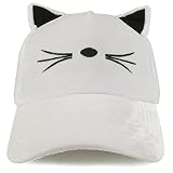 Costume Cat Ear and Whisker Velvet Structured Baseball Cap - White