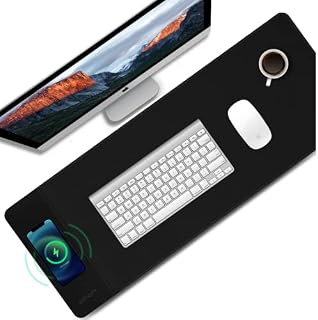 Large Mouse Mat With Fast 15W Qi Wireless Charging - Mouse Mat Large - Wireless Charging Mat - Mouse Pad - Extra Large 800mm x 300mm - Wireless Charging Mouse Pad - Desk Mat - Officity Keyboard Mat