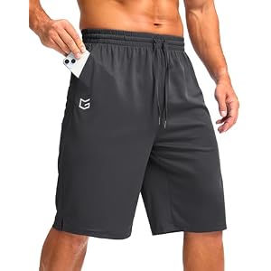 G Gradual Men’s Athletic Shorts with Pockets 9″ / 11″ Long Basketball Shorts Lightweight Quick Dry Gym Workout Shorts for Men