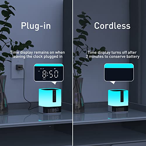 Night Light Bluetooth Speaker, Upgraded Touch Bedside Lamp With 48 Color Changing, Sleeping Sound Machine, Bluetooth Alarm Clock For Kids Bedroom, Birthday Gifts For 10-16 Year Old Teenage Girls Boys #TOP4
