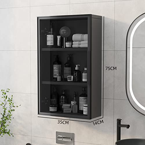Botiquín de baño de 3 capas con puerta organizador de pared 3