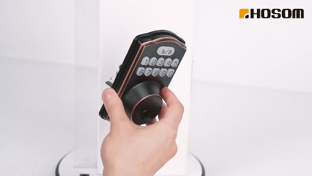 Schlage Camelot Satin Nickel Electronic Keypad Door Lock With Accent Handle And Auto Lock FE575 CAM 619 ACC - View #8