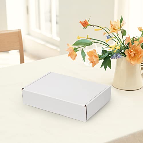 Image of HORLIMER 9x6x2 inches Shipping Boxes Set of 25, White Corrugated Cardboard Box Literature Mailer