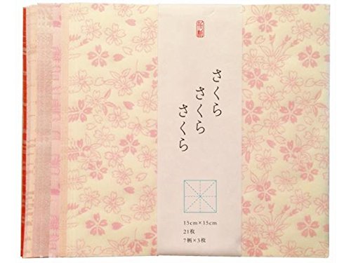 Amazon | 和紙おりがみ さくら 7柄各3枚 計21枚 15cm角 | おりがみ