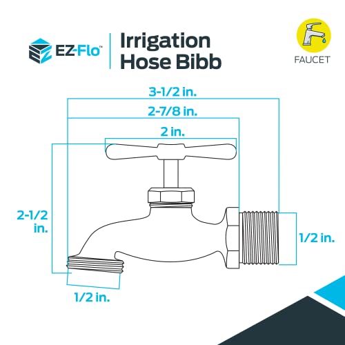 EZ-Flo 20181 Brass Hose Bibb, 1/2" MIP x MHT