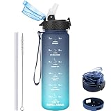 👍【QUALITÉ SÛRE ET SUPÉRIEURE】- Fabriqué à partir de Tritan sans phtalates, non toxique et sans BPA et sain pour votre consommation d'eau quotidienne. Parfait pour les écoliers ou les adultes, la randonnée, le vélo, le camping, la course ou tout autre sport à la maison ou à l'extérieur.