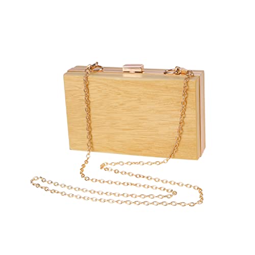 PACKOVE Bolso Bandolera De Madera Elegante Cadena Para Mujeres Niñas Color Madera Para Diario Bolso De Hombro Bandolera De Moda