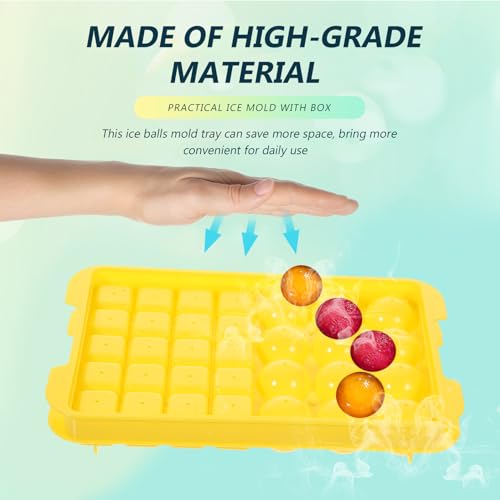 Set bandeja de cubitos de hielo silicona amarillo 2 piezas miniatura 5