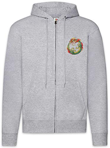 Sweat à Capuche Dragon Chinois Ouroboros pour Homme avec Zip