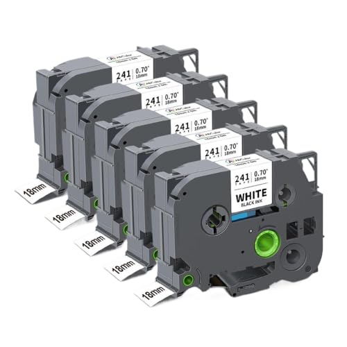 ݊̂2/5/10pk TZE241xe[v18mmv^[{x[J[}VōTZE-241(5PK Black on White)