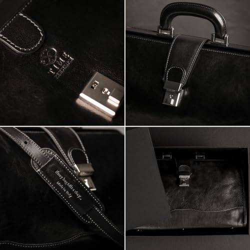 Image of Time Resistance Leather Doctor Bag - Italian Handmade Medical Bag - Vintage Style Handbag - Real Leather Briefcase