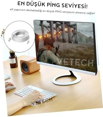 Vetech CAT6 Lan Ethernet Kablosu Fabrikasyon Internet Kablo Network Ağ Kablosu (1.5 Metre) - Görsel 3
