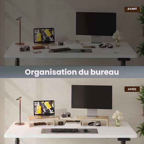 Réhausseur d'Écran en Bois Soulagez votre Dos avec le Support Réglable PC - 6