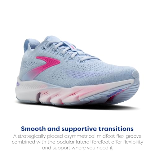 Brooks Women’s Glycerin Flex Neutral Running & Walking Shoe - Skyway/Cyber Pink/Blazing Bell - 5 Medium - image 3