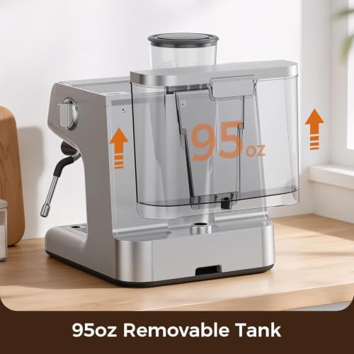 Image of Electactic Espresso Machine with Grinder, 20 Bar Expresso Coffee Machines