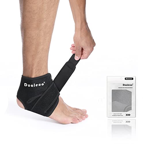 Dualeco Sprunggelenkbandage, Einstellbar Bandage Fußgelenk for Achillessehne/Plantarfasziitis, Fußbandage Sprunggelenk/Mittelfuß, Knöchelbandage Rechts/Links, Fußgelenkbandage by Cover