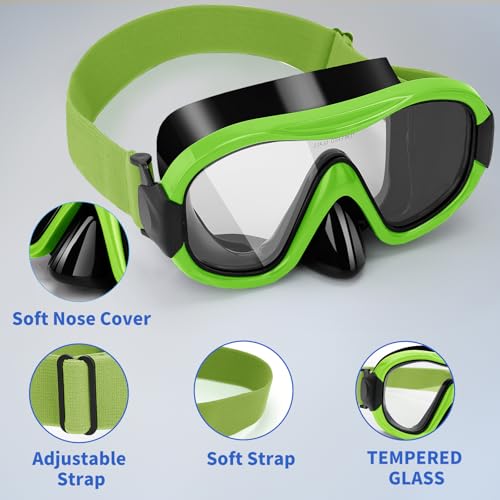 Image of Diving Mask , Professional Anti-Fog Snorkel Goggles, Anti-Leak Swim Mask with Soft Adjustable Strap & Mesh Bag, Earplug