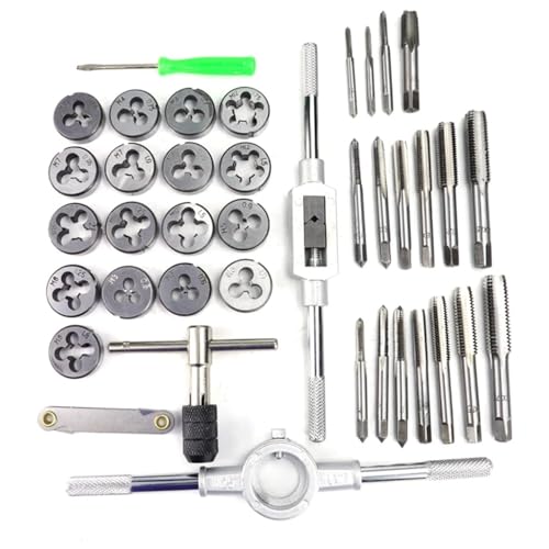 Image of 40Pcs Metric Tap Wrench and Die Pro Set M3-M12 Nut Bolt Alloy Metal Hand Tools