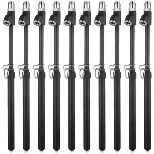 Image of Tallew 10 Pack Tire Pressure Gauge Black Heavy Duty Air Pressure Tire Gauge Dual Head Semi Truck Tire Pressure Gauge Range 10-150 PSI, Extended Tube Tire Gauge Suitable for Semi Truck, and Bus