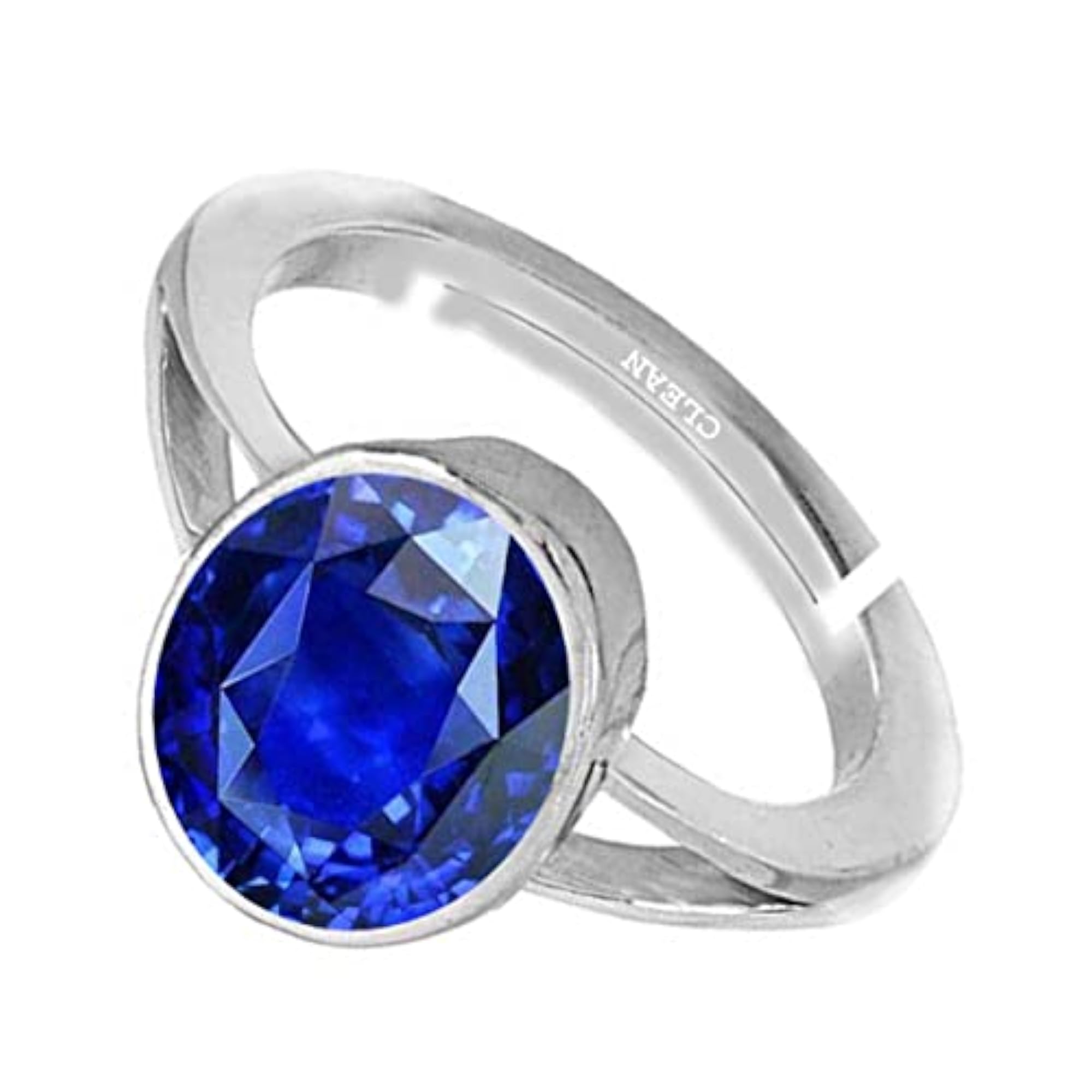 Women's Blue Sapphire Adjustable Ring, Certified Natural Gemstone