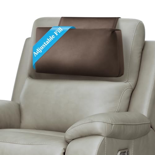 AHUAWA Recliner Headrest Pillow, Adjustable Comfort Neck & Head Support Pillow, Soft Velvet Non-Slip Headrest for Pain Relief & Relaxation, Ideal for Recliner, Couch, Chair, Sofa