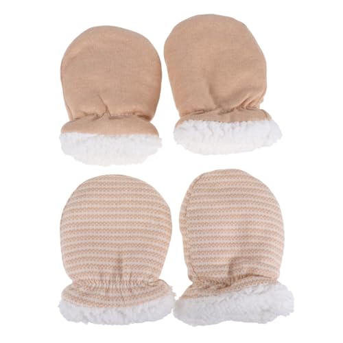 BESPORTBLE Baby Protective Gloves 2 Pairs Scratch-resistant Soft Material Warm for Infants