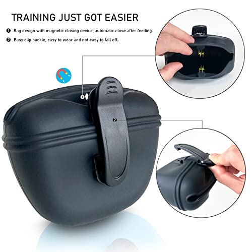 Vveifo Silicone Dog Training Treat Pouch And Dog Clickers, Magnetic Buckle Closing And Waist Clip, Convenient Dog Training Accessory,Bpa Free(Black) #TOP3