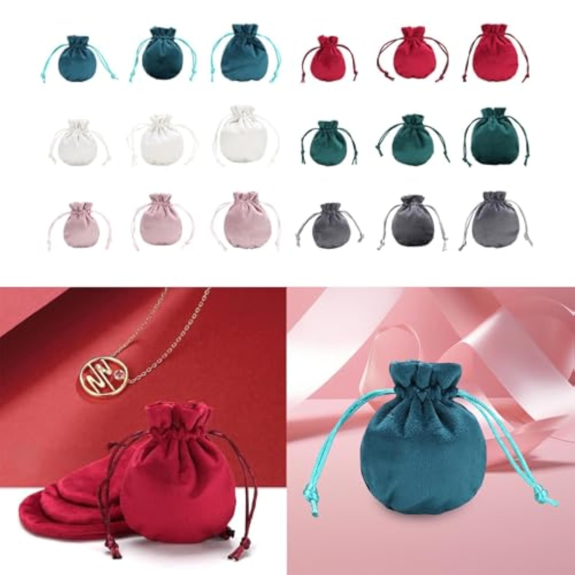 Drawstring Velvet Gift Bag for Jewelry and Rings, Blue