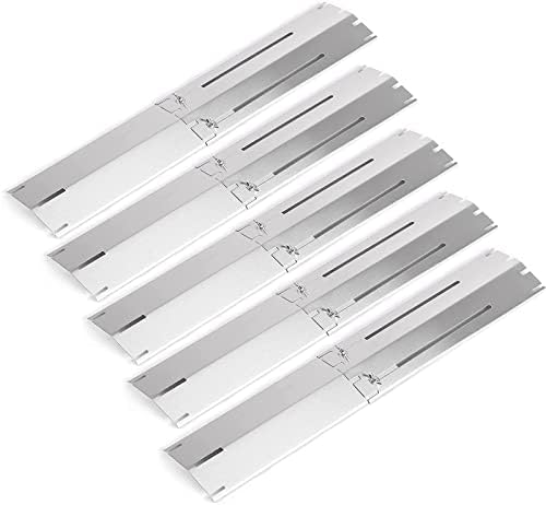 Hisencn 11.75" to 21" Adjustable Grill Heat Plates for Nexgrill, Expert Grill, Weber, Charbroil, Dyna-Glo, Monument and More, Universal Stainless Steel Grill Heat Shields, Flavorizer Bar - 5 Pack