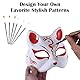LIURFLNC 6 Stück Therian Mask, Katzenmaske, Weißes DIY Papier Therian Maske mit 6 Malpinsel, Cat Mask Handgemalte Freie Design Katzen Maske Maskenball für Karneval Cosplay Kostümpartys