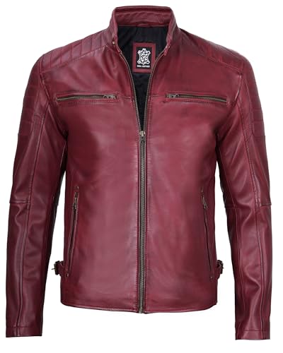 Image of Men's Casual Real Lambskin Leather Jacket with Zipper Closure