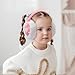 BAOPLAYKIDS Kids Knit Earmuffs Winter Outdoor Ear Muffs Plush Ear Warmers for Boys Girls 4-16 Years White Pink