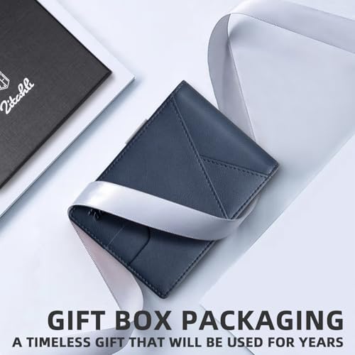 Image of Zitahli Slim Wallet for Men,RFID Blocking Leather Bifold with Money Clip | Minimalist Front Pocket Design, Holds 12 Cards, RFID Protection, Gifts for Men on Birthdays, Father's Day, and Christmas