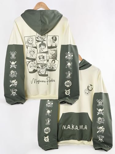 Image of ComicSense.xyz Unisex Anime Oversized Hoodie for Men & Woman, Nakama Printed Drop Shoulder Cosplay Anime Hoodies