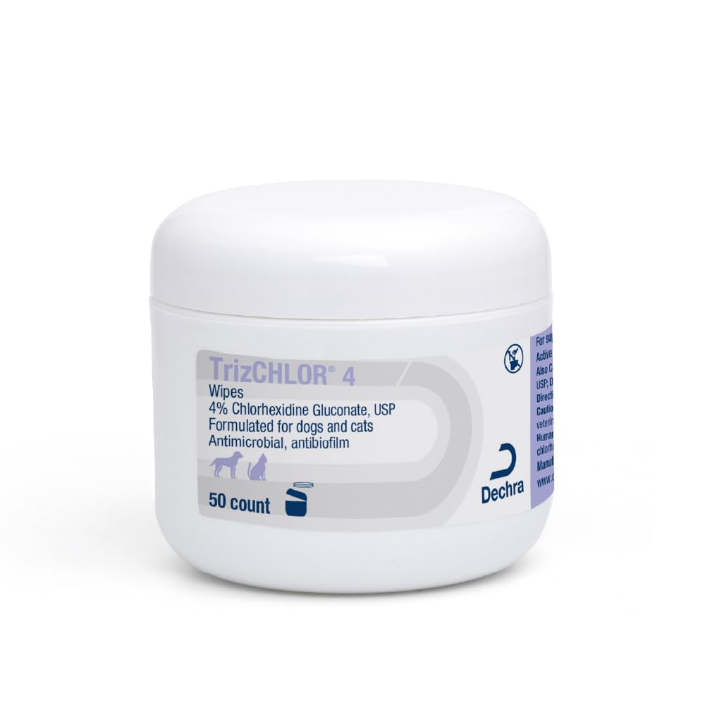 TrizCHLOR 4 Wipes for Dogs and Cats, 50 Count